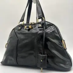 【美品】イヴサンローラン ミューズ ハンドバッグ ゴールド金具 レザー 黒のサムネイル