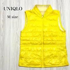 ユニクロ ダウンベスト キルティング 防寒 重ね着 イエロー M 秋服冬服