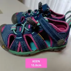 KEEN　キーン　ウォータープルーフ サンダル ネイビー ピンク　15.0cm