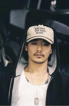 tattoo studio yamadaキャップ ベージュ　山田蓮 希少 tatoo studio yamada キャップ ベージュ 山田蓮着用 - メルカリ