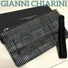 GIANNI CHIARINIジャンニキャリーニ黄色ツイード長財布ウォレットA3