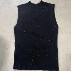 INGNI リブ編み ブラック ノースリーブ M