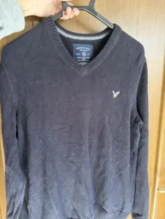 American Eagle ダークネイビー Vネックニット