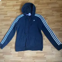 adidas フード付きジャージ 黒