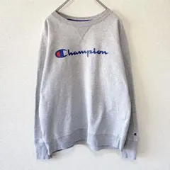 Champion ロゴプリント　ストリート　アメカジ　アメリカ古着　グレー　L