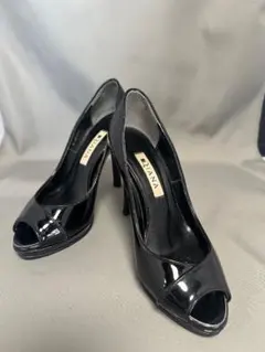 DIANA ブラック オープントゥ ハイヒール