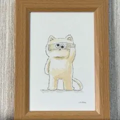 猫の絵　猫の水彩画　猫のイラスト　原画　ゆるかわ　ほっこり