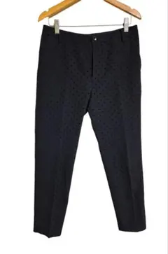 IENA ドット　フロッキードット柄パンツ　クロップドパンツ　スラックス　綺麗め