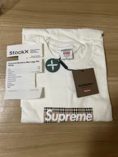 758】supreme Burberry Box Logo Tee - メルカリ