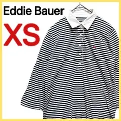 【Eddie Bauer】 5分袖 ボーダー ポロシャツ スリット カジュアルのサムネイル