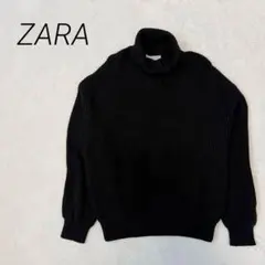 ZARA ザラ 黒 タートルネック 長袖ニット ゆったり S