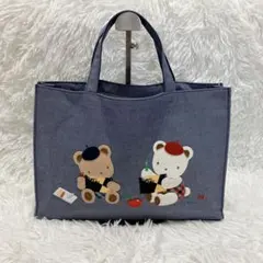極美品 familiar ファミリア デニムバッグ 限定コラボ スケッチブック柄