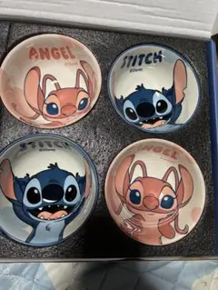 Disney スティッチ＆エンジェル 小皿 4枚セット