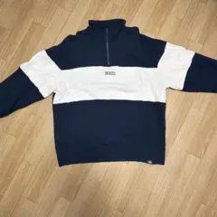 じ*お様 Dickies ネイビー/ホワイト ハーフジップスウェット