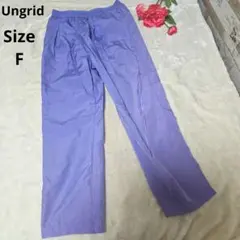【オシャレ⭐Ungrid】光沢あり　紫パンツ　サイズF