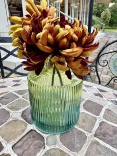 青とグリーンのグラデーション花瓶