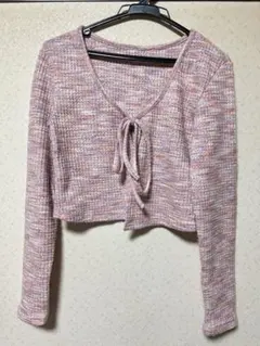 クロップド丈リボンカーディガン