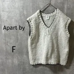 【アパートバイ】モールニットベスト　Ｖネック　ざっくりF ゆったり　おしゃれのサムネイル