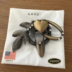 【未使用】ハート リーフ モチーフ ブローチ ラインストーン アメリカのサムネイル