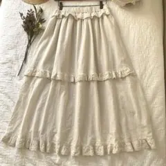 新品★サマンサモスモス★ドビースカラップレーススカート＊着回し力＊ペチにも
