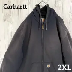 カーハート ジップアップスウェットパーカー　紺ネイビー　メンズ大きめ2XLサイズ