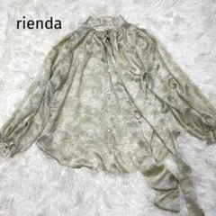 【rienda】リエンダ ボウタイブラウス 花柄 総柄 ニュアンスカラー Fのサムネイル
