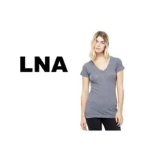 LNA／エルエヌエー　ショートスリーブディープVネックシャツ／グレーのサムネイル