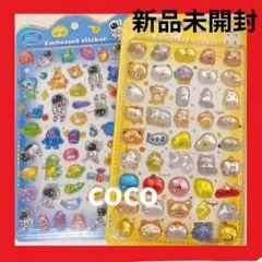 【新品未開封】3Dステッカー　2種　韓国風　宇宙　立体シール　ぷっくり