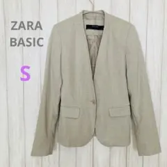 【ZARA BASIC】ノーカラージャケット ベージュ EUR 36