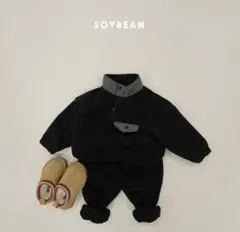 韓国子供服 soy bean フリース セットアップ ブラック