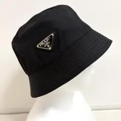 PRADA バケットハット ナイロン ブラック L 三角ロゴ 美品 - メルカリ
