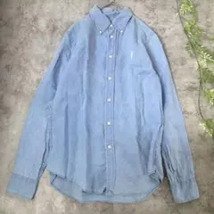 ラルフローレン リネンシャツ 麻100％ ボタンダウン　ポニー　刺繍