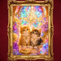 開運アート♡愛と豊かさを引き寄せる♡子猫&ローズ♡恋愛運 金運 良縁