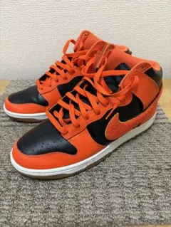 オレンジ ブラック ハイカットスニーカー