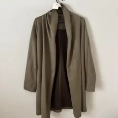新品　salon de kelly カーキ　スウェード調　ガウン　コート