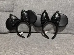 ディズニー スタッズ レザー ミニー カチューシャ セット