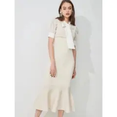 MERCURY DUO】美品 25ss バイカラー ニット ロングワンピース - メルカリ
