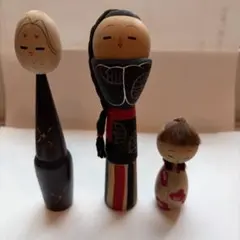 日本の木製こけし人形セット