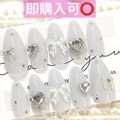 ネイルチップ現品オーダー量産型フレンチガーリーちゅるんワンホンブルーグレー青水色