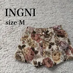 INGNI イング 花柄 ゴブラン インナー ショートパンツ ベージュ M