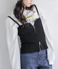 【新品】LOWRYSFARMリブ編みビスチェ