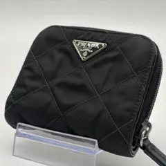 PRADA プラダ キルティング 二つ折り財布 ナイロン ブラックのサムネイル