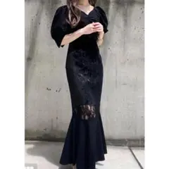 美品✨グレイル [pm275] 花柄レースマーメイドワンピース ロング 半袖 S