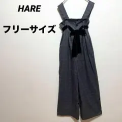 HARE ハレ　リボンサロペット　オールインワン　フリーサイズ　グレンチェックのサムネイル