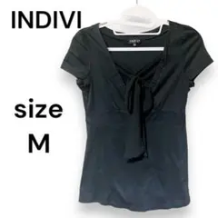 INDIVI トップス サイズM リボン ブラック