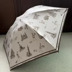 アクアスキュータム 晴雨兼用傘 長傘 アンティーク犬図鑑 オフホワイト
