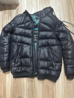 DIESEL フード付き ブラックダウンジャケット