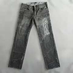 ダークグレー ストレートデニム y2k