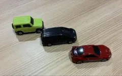 ミニカー3台セット（緑・黒・赤）