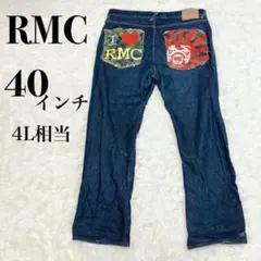 【希少】RMC レッドモンキー デニムパンツ 豪華刺繍 和柄 40インチ 赤耳のサムネイル